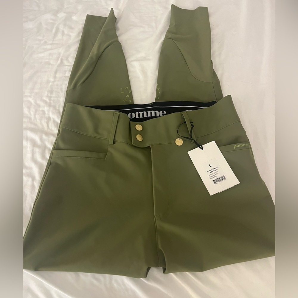 Pomme Breeches Sz L Olive